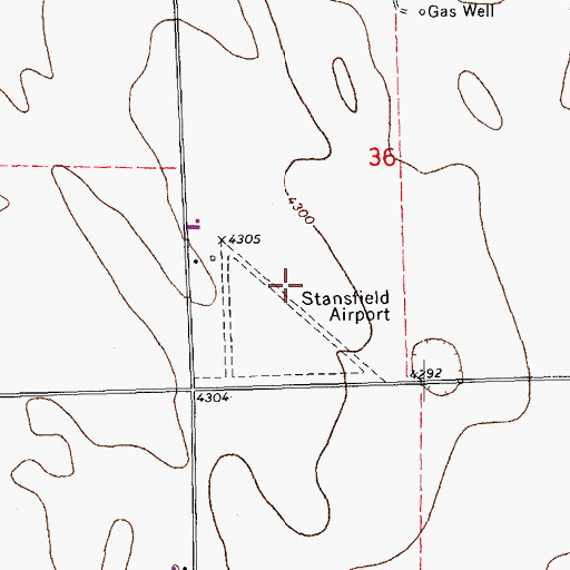 Topographic Map of Stansfield Airport (historical), CO