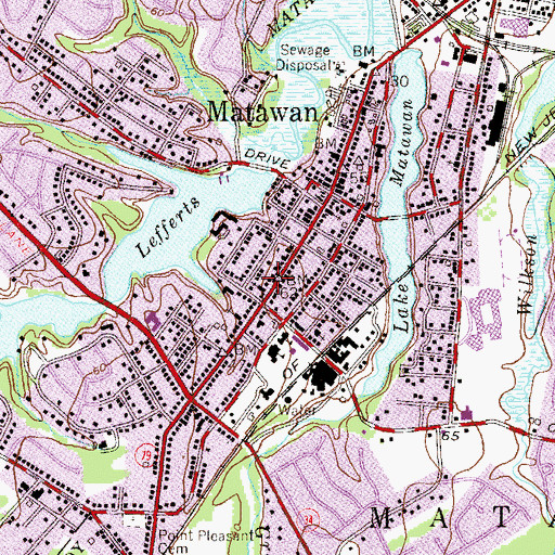 Topographic Map of First Presbyterian Church, NJ
