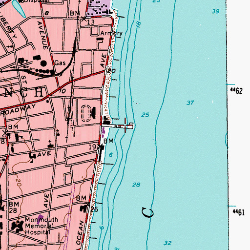 Topographic Map of Marathon Dance Pier, NJ