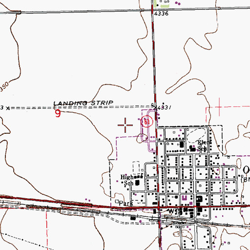 Topographic Map of Otis Airport (historical), CO