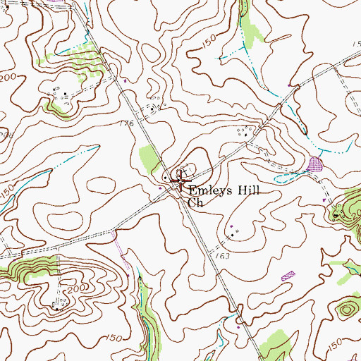 Topographic Map of Emleys Hill, NJ