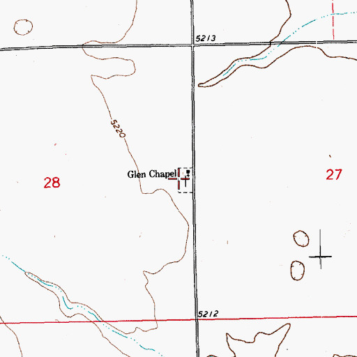 Topographic Map of Glen Cemetery, CO