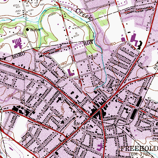 Topographic Map of Monmouth Battle Monument, NJ