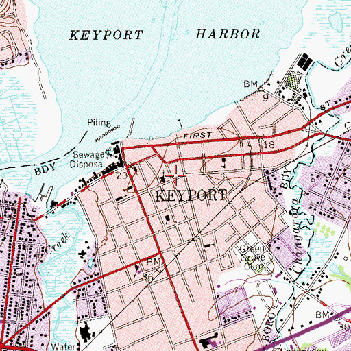 Topographic Map of Calvary United Methodist Church, NJ