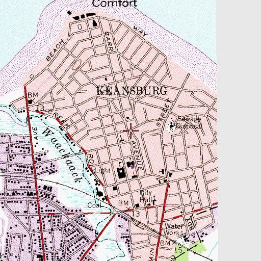 Topographic Map of Saint Mark's Episcopal Church, NJ