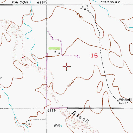 Topographic Map of Eisco Airport (historical), CO
