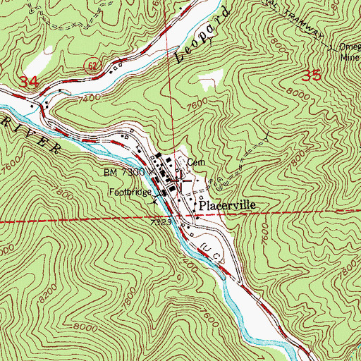 Topographic Map of Placerville Heliport, CO