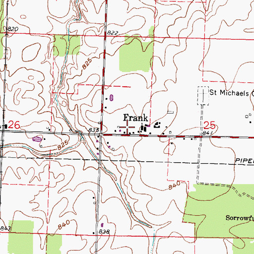 Topographic Map of Frank Post Office (historical), OH