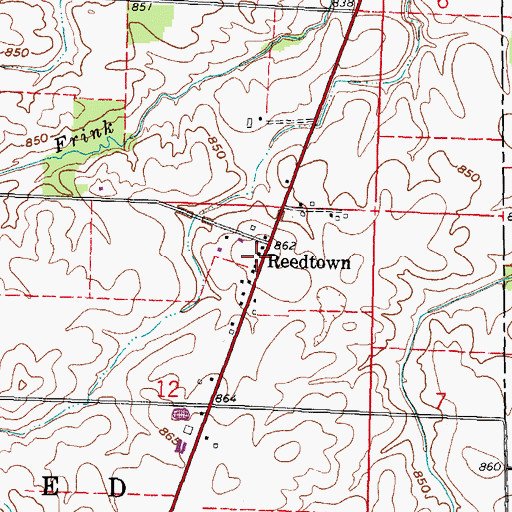 Topographic Map of Reedtown Post Office (historical), OH