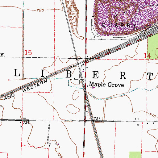 Topographic Map of Maple Grove Post Office, OH