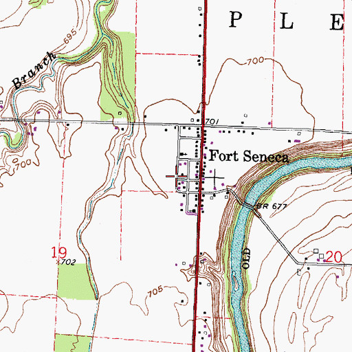 Topographic Map of Fort Seneca Post Office, OH