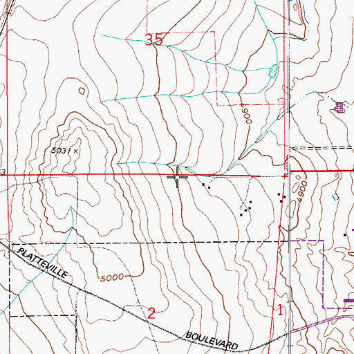 Topographic Map of Edenway Airport (historical), CO