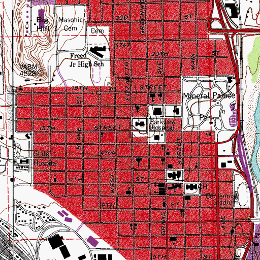 Topographic Map of Parkview Medical Center Heliport, CO