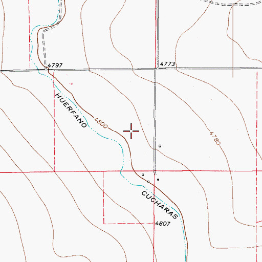 Topographic Map of Huerfano Ag Airport, CO