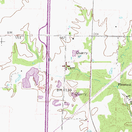 Topographic Map of Jennings Farm Cemetery, IL