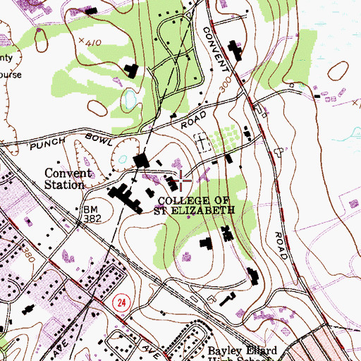 Topographic Map of O'Connor Hall, NJ