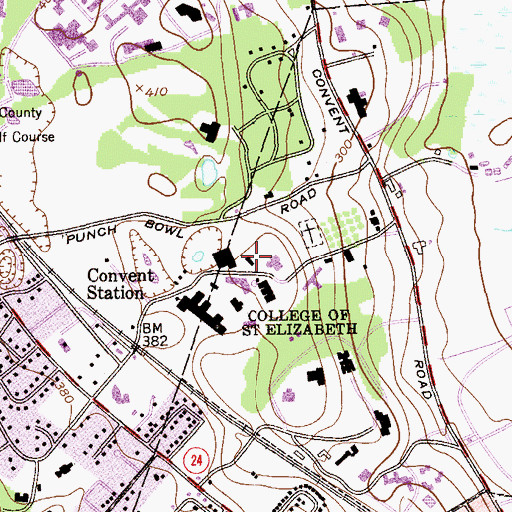 Topographic Map of Santa Maria Hall, NJ