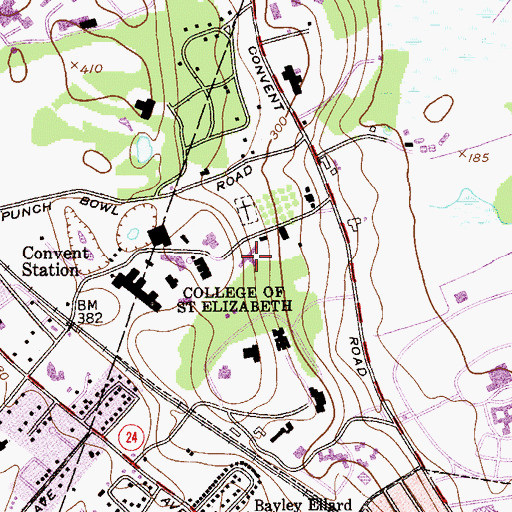 Topographic Map of Xavier Center, NJ