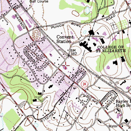 Topographic Map of Saint Thomas More Church, NJ