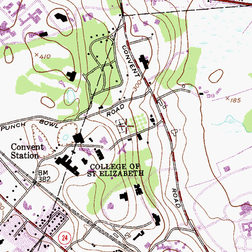 Topographic Map of Holy Family Cemetery, NJ