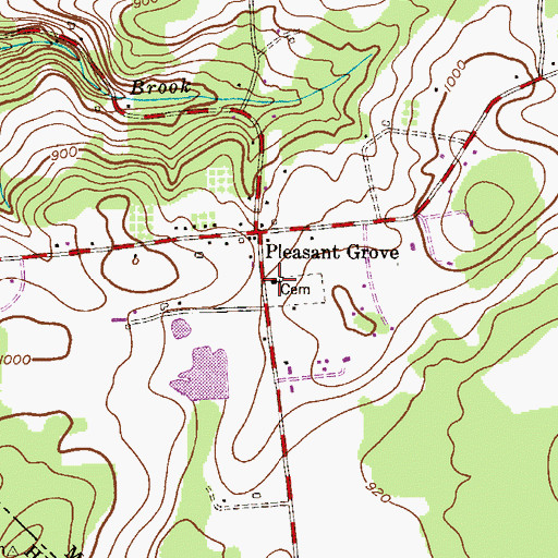 Topographic Map of Pleasant Grove Presbyterian Church, NJ