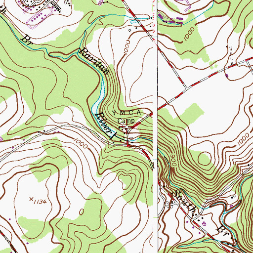 Topographic Map of Camp Morris, NJ
