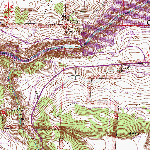 Topographic Map of Blue Mesa Heliport, CO