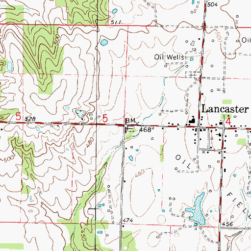 Topographic Map of New Lancaster Cemetery, IL
