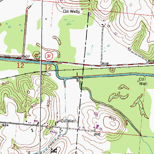 Topographic Map of Clark Run, OH