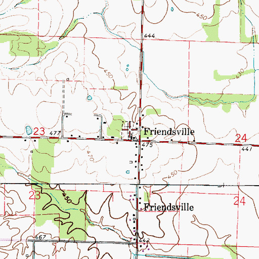 Topographic Map of Friendsville Cemetery, IL