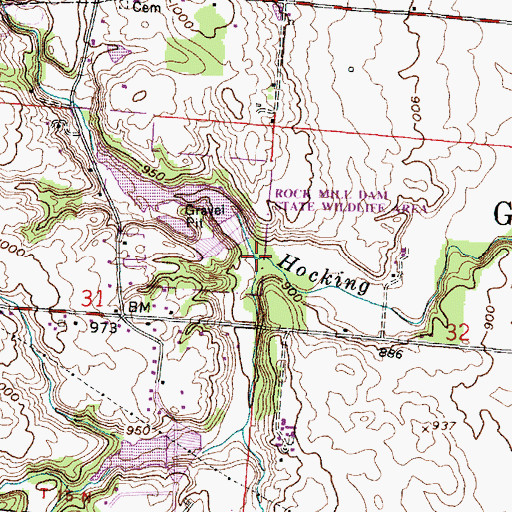Topographic Map of Wilson Creek, OH