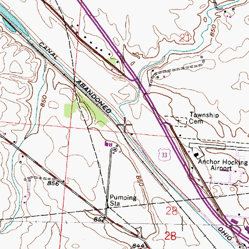 Topographic Map of Claypools Run, OH