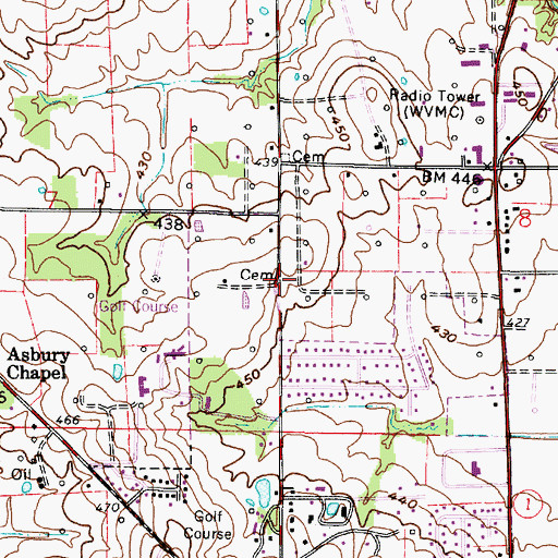 Topographic Map of Lingenfelter Cemetery, IL