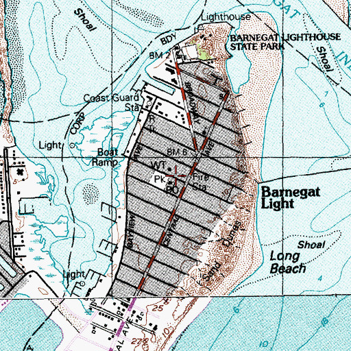 Topographic Map of Barnegat Light Post Office, NJ