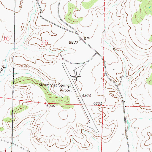 Topographic Map of Steamboat Springs Airport/Bob Adams Field, CO