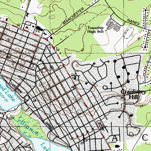 Topographic Map of Forked River Post Office, NJ