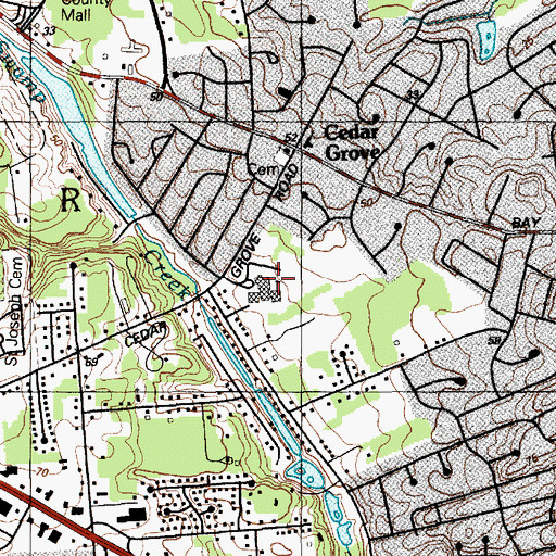 Topographic Map of Cedar Grove Elementary School, NJ