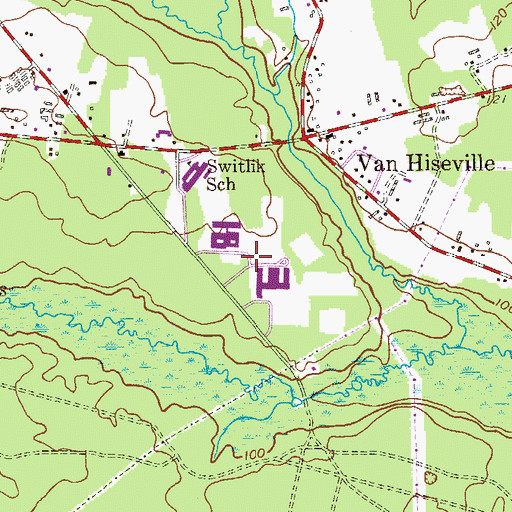 Topographic Map of Jackson Memorial High School, NJ