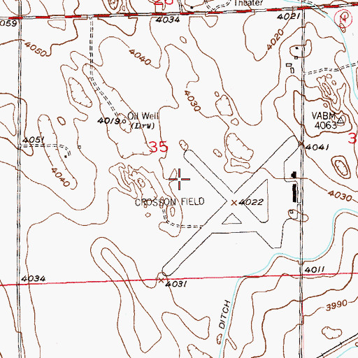 Topographic Map of Sterling Municipal Airport, CO