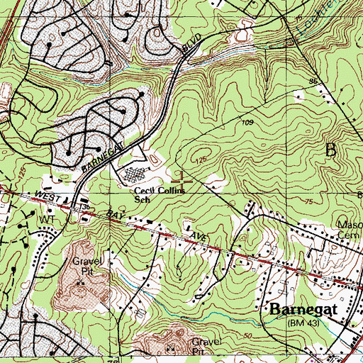 Topographic Map of Russell O Brackman Middle School, NJ