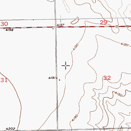 Topographic Map of Mertens Airport, CO