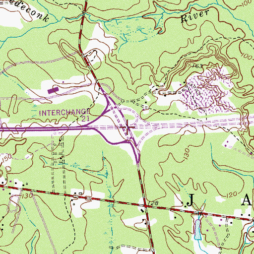 Topographic Map of Interchange 21, NJ