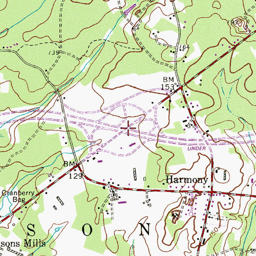Topographic Map of Interchange 22, NJ