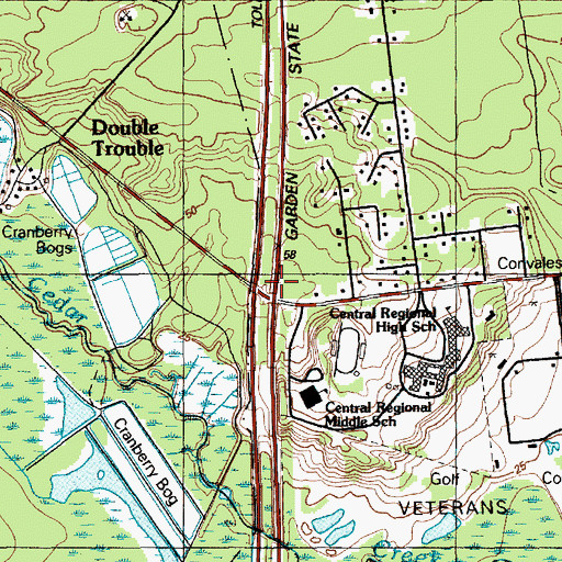 Topographic Map of Interchange 77, NJ