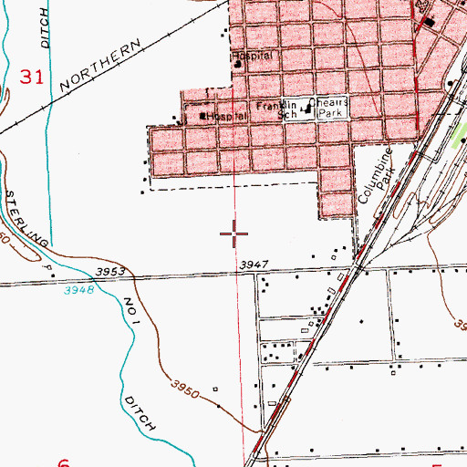 Topographic Map of Sterling Regional Medical Center Heliport, CO
