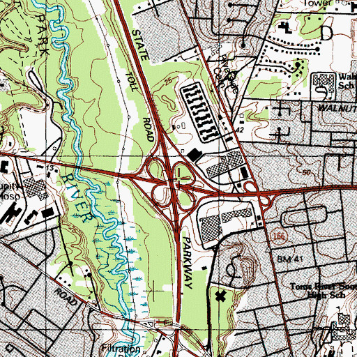Topographic Map of Interchange 82, NJ