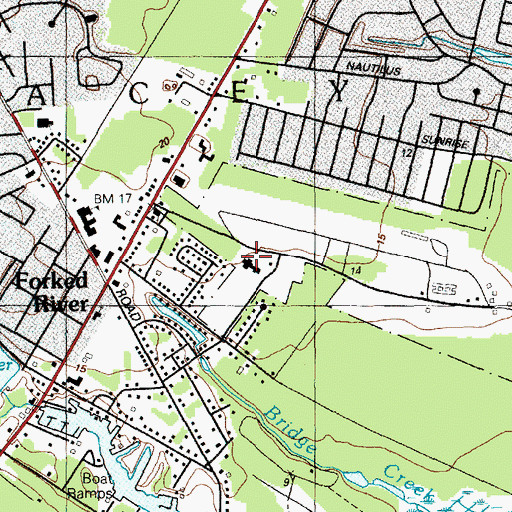 Topographic Map of Ocean Residential Group Center, NJ