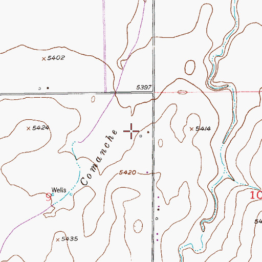 Topographic Map of Comanche Springs Ranch Airport, CO