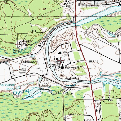 Topographic Map of Oyster Creek Nuclear Generating Station, NJ