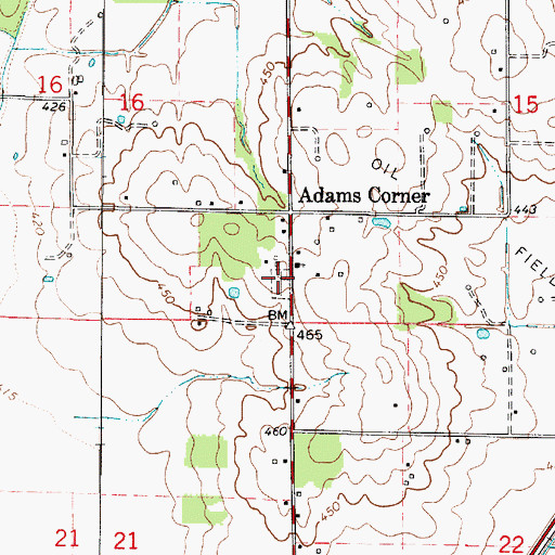 Topographic Map of Spidle Cemetery, IL
